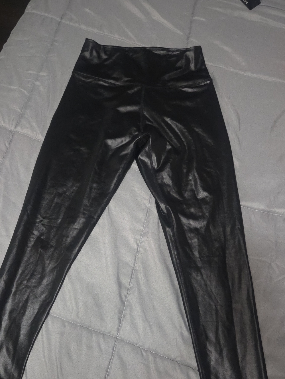 High-Rise Black Faux Leather Leggings
